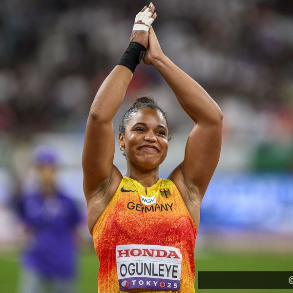 Yemisi Ogunleye bei der WM in Tokio