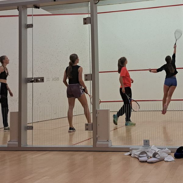 ... und auf dem Squash-Court